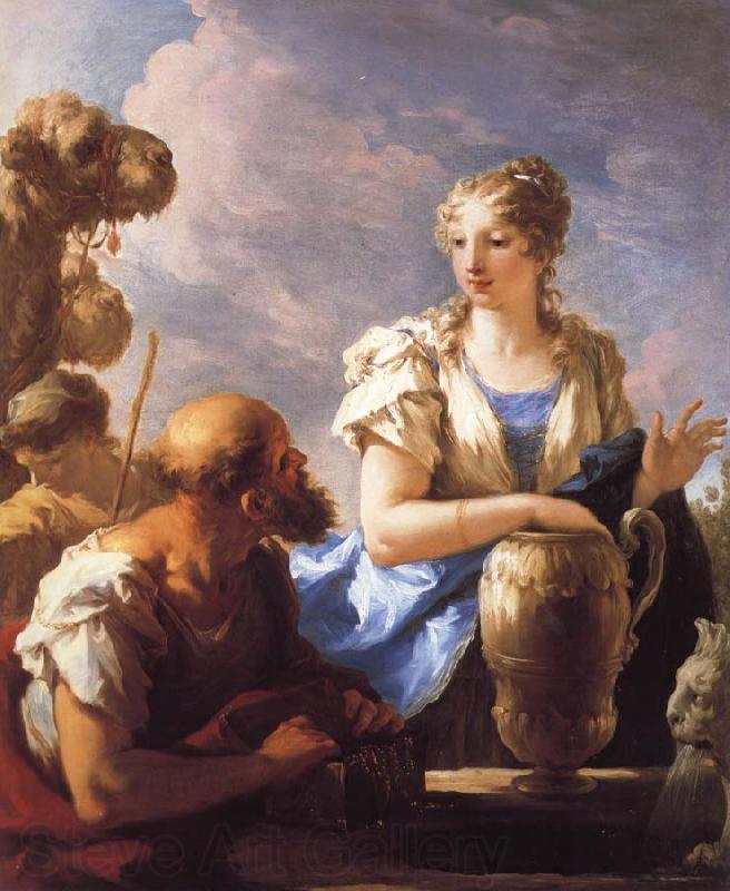 PELLEGRINI, Giovanni Antonio Rebecca at the Well France oil painting art